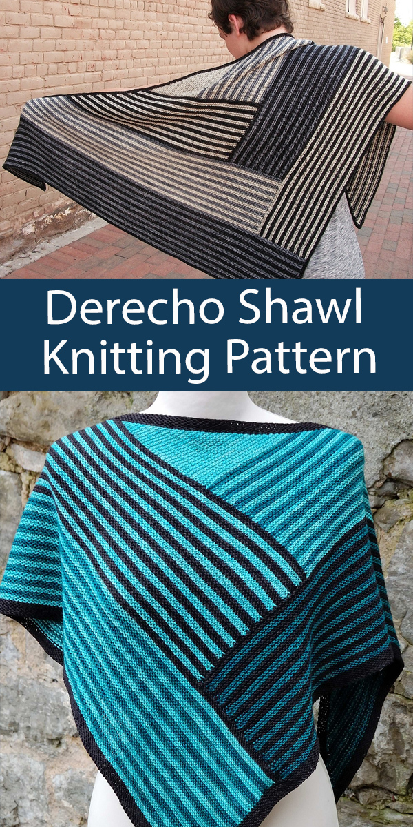 Shawl Knitting Pattern Derecho Shawl
