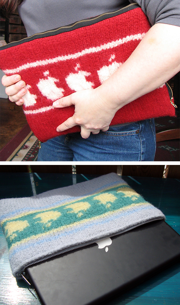 Free Laptop Sleeve Knitting Pattern for Commuter Mitts