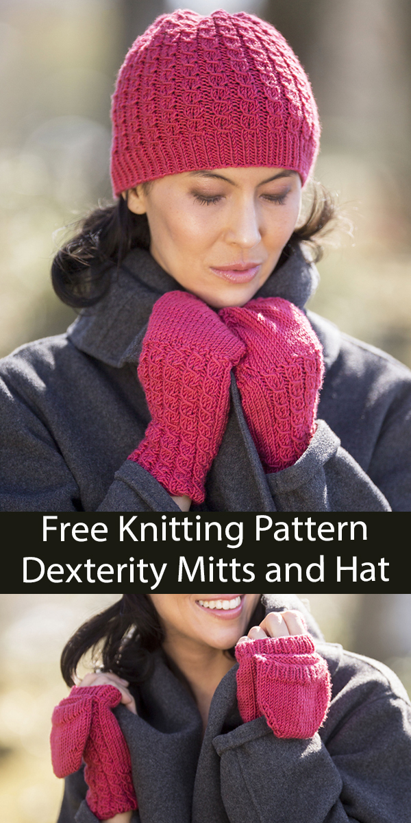 Free Hat Knitting Pattern Dexterity Hat and Fliptop Mittens Set