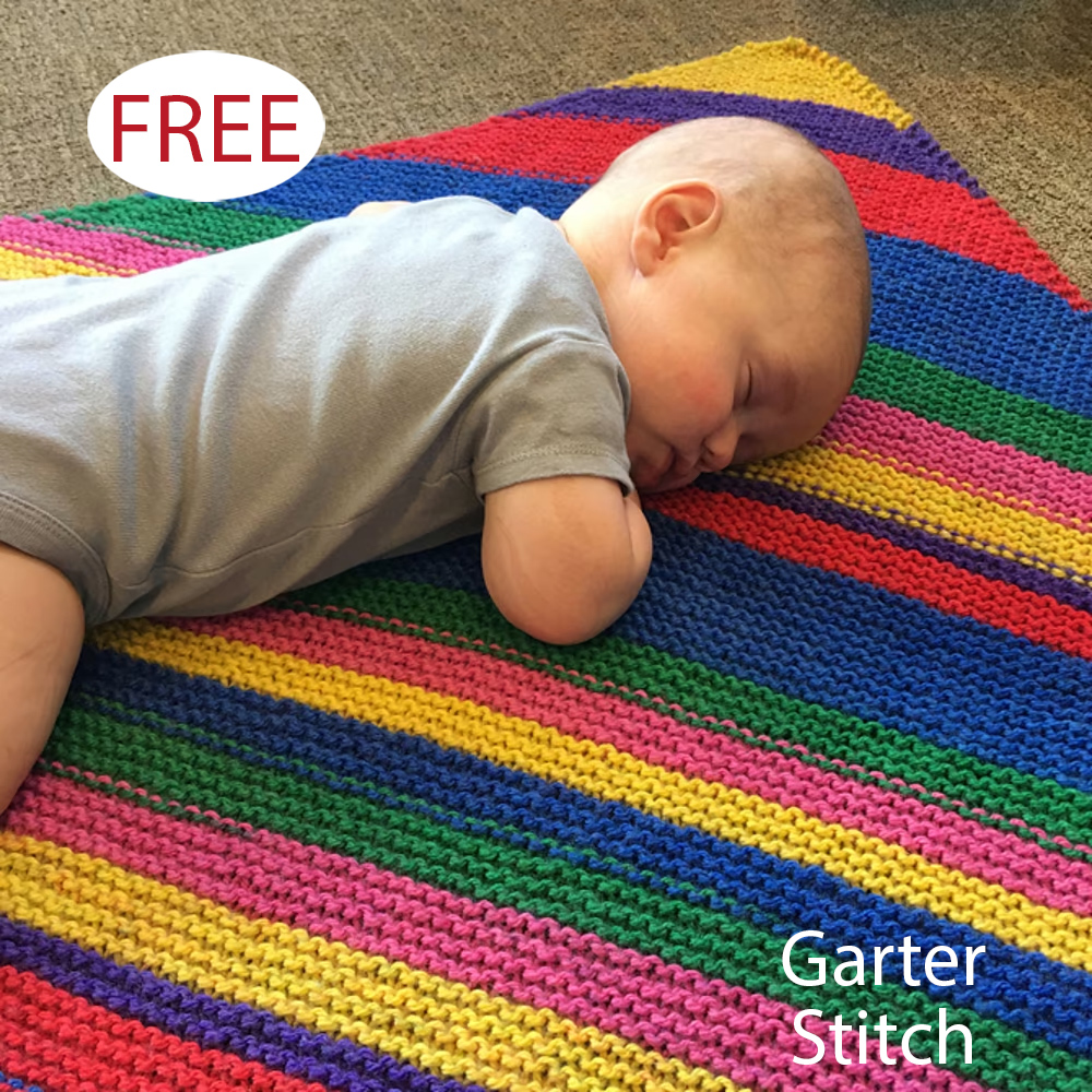 Free Knitting Pattern Diagonal Baby Blanket Easy Garter Stitch