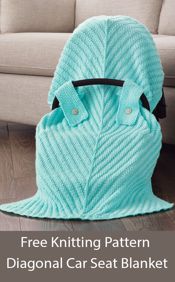 Free Diagonal Car Seat Baby Blanket Knitting Pattern