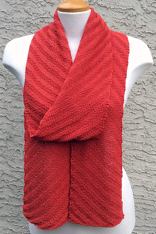 Free Knitting Pattern for Diagonal Line Scarf