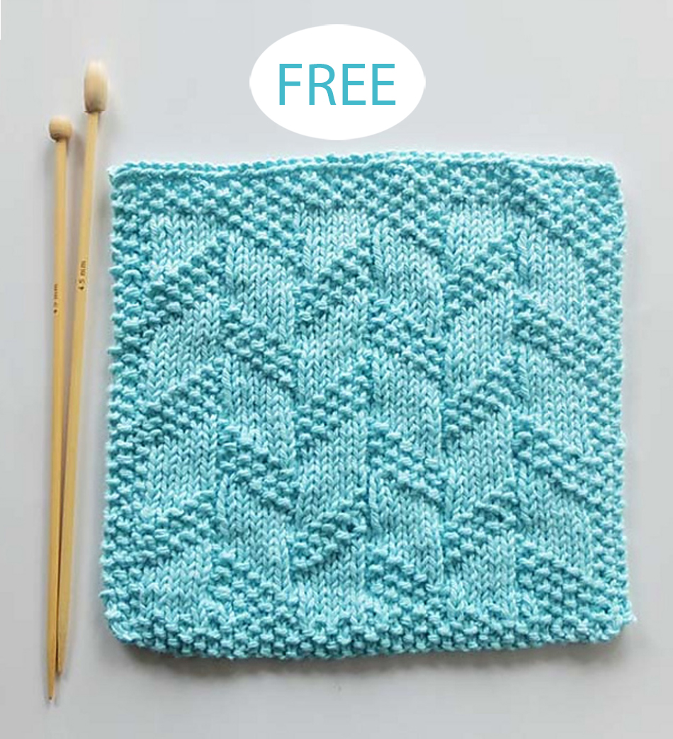 Free Diagonal Moss Stripe Dishcloth Knitting Pattern 