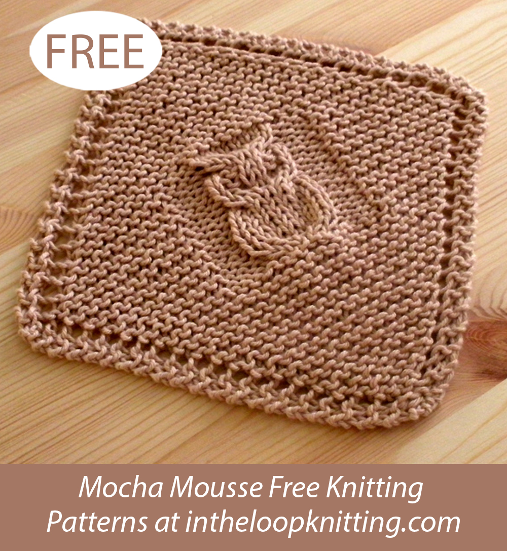 Free Knitting Pattern for Diagonal Owl Dishcloth