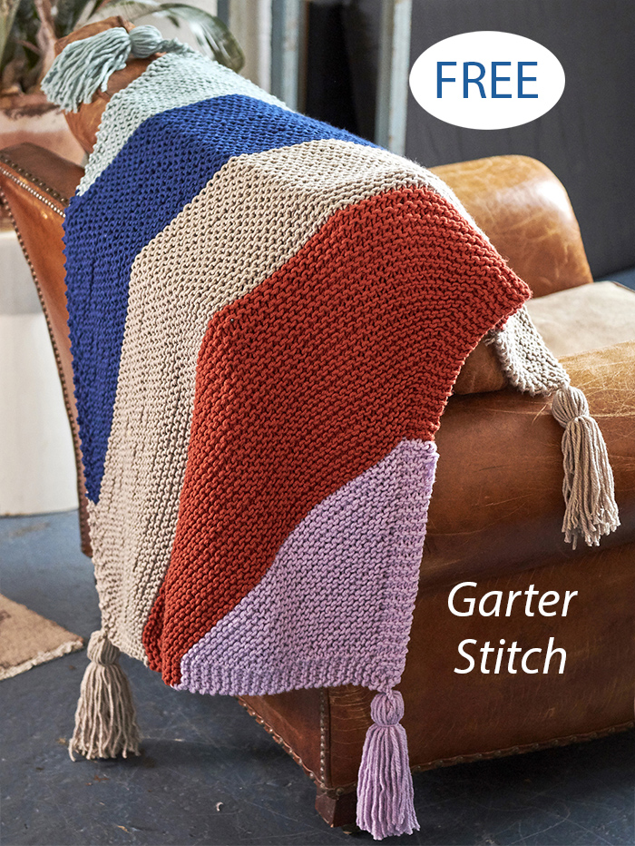 Free Diagonal Stripes Blanket Knitting Pattern 