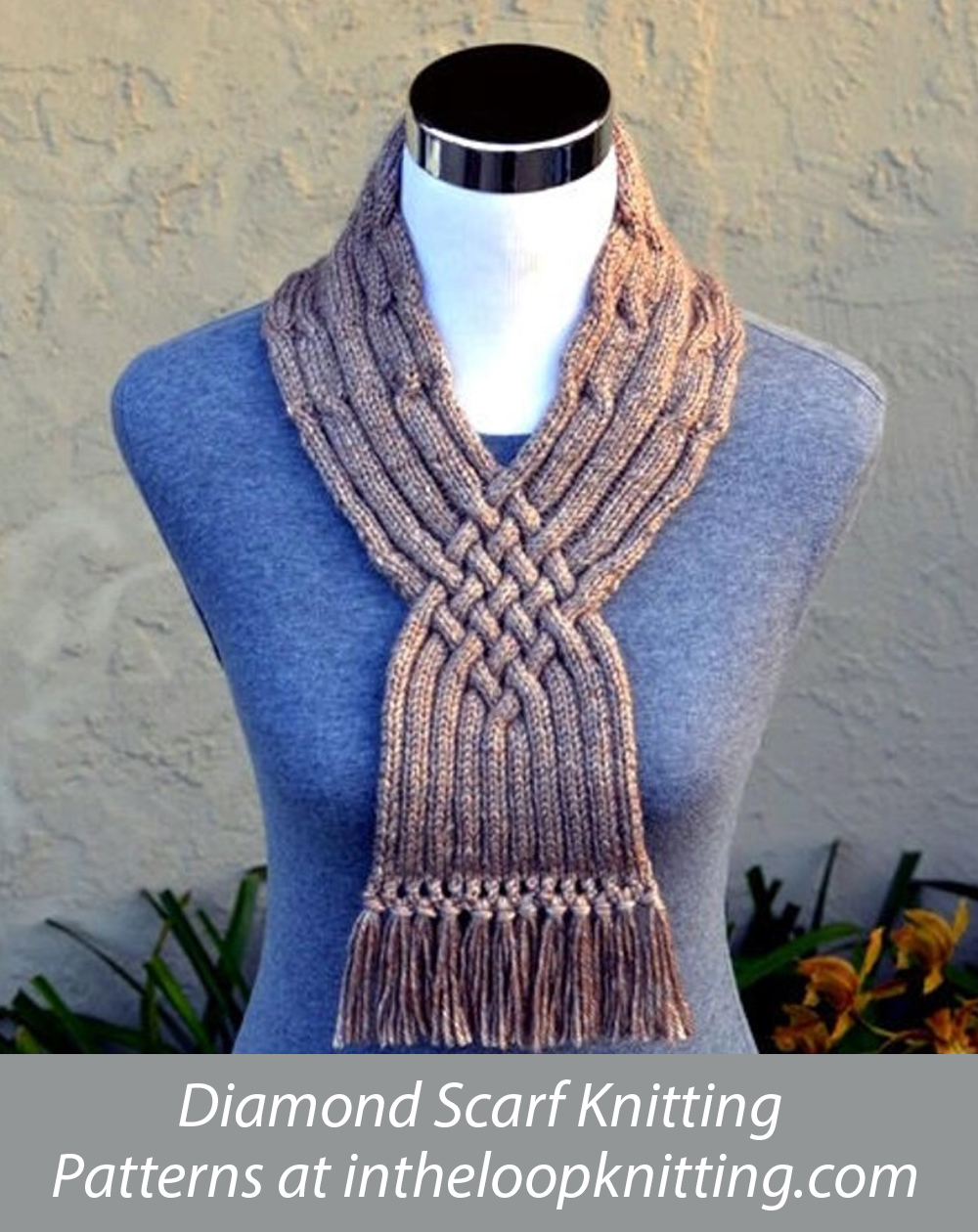Diamond Cabled Scarf Knitting Pattern