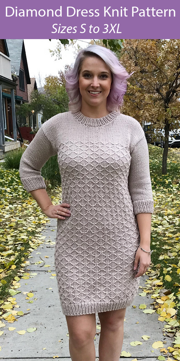 Knitting Pattern for Diamond Dress or Tunic