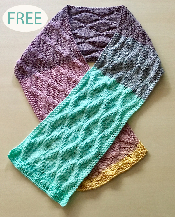 Free Diamond Lattice Scarf Knitting Pattern