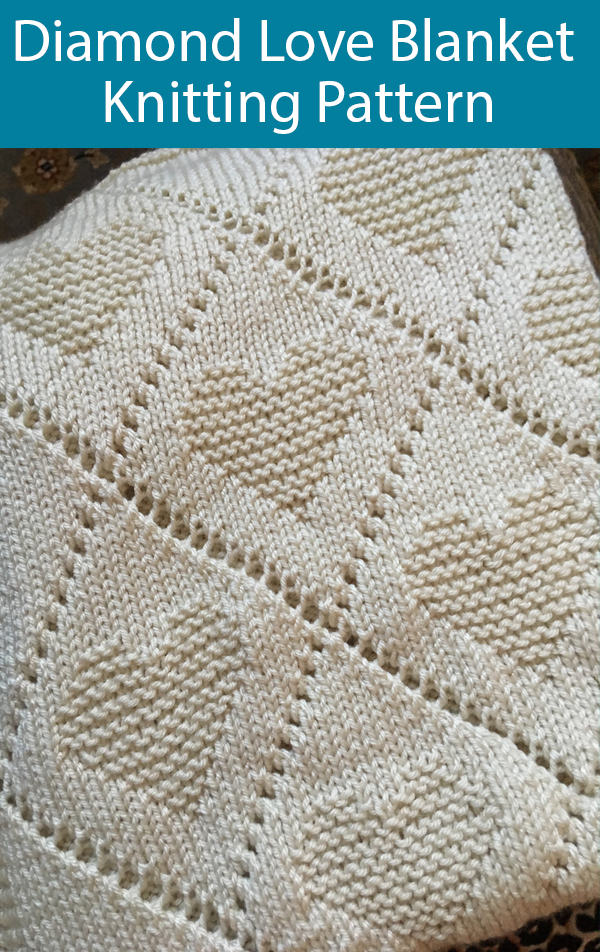 Knitting Pattern for Diamond Love Baby Blanket