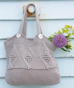 Diamond Patterned Bag Free Knitting Pattern | Bag, Purse, and Tote Free Knitting Patterns at http://intheloopknitting.com/bag-purse-and-tote-free-knitting-patterns/
