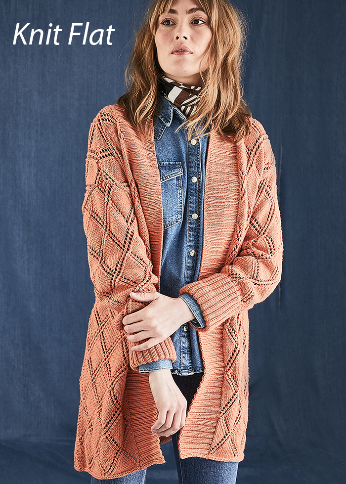 Diamond Trellis Cardigan Knitting Pattern