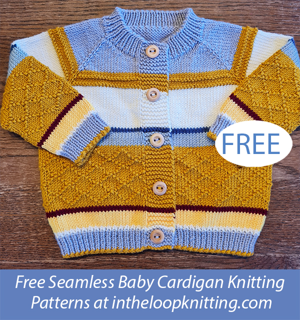 Free Diamonds for Baby Cardigan Knitting Pattern