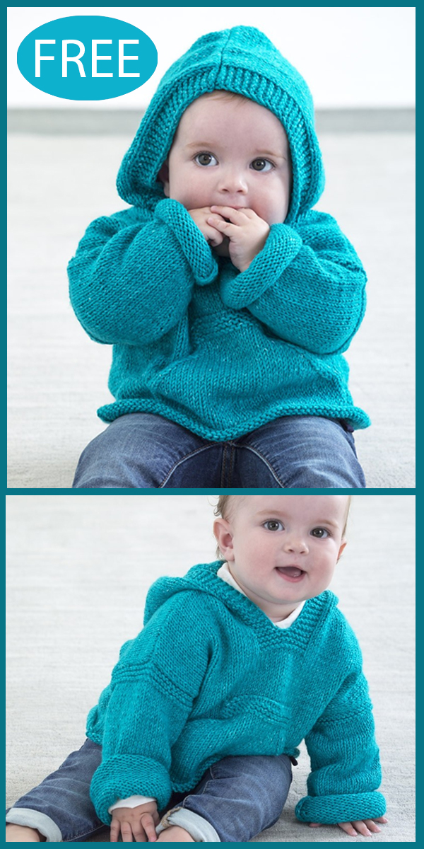 Free Knitting Pattern for Diego Hoodie Pullover