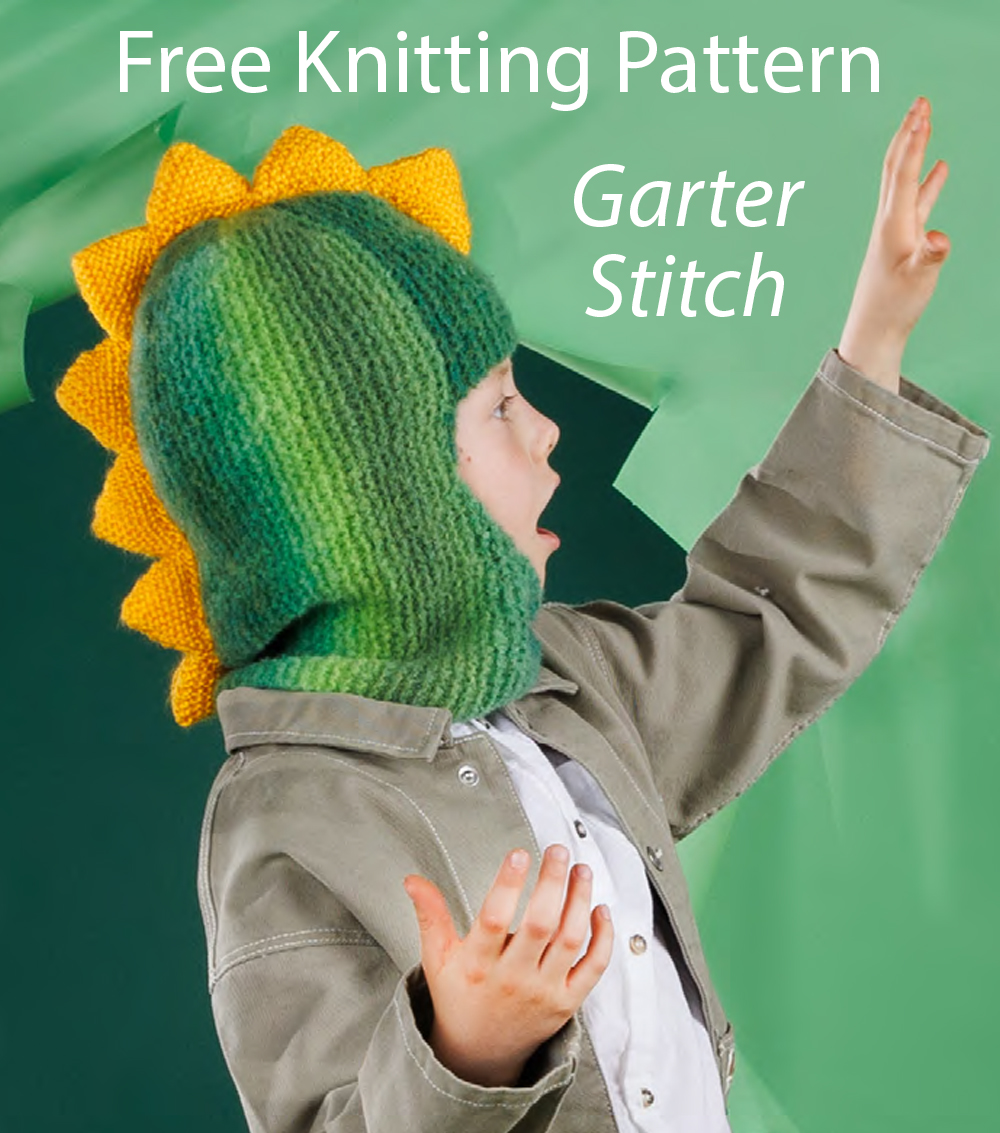Free Knitting Pattern Garter Stitch SDino Helmet