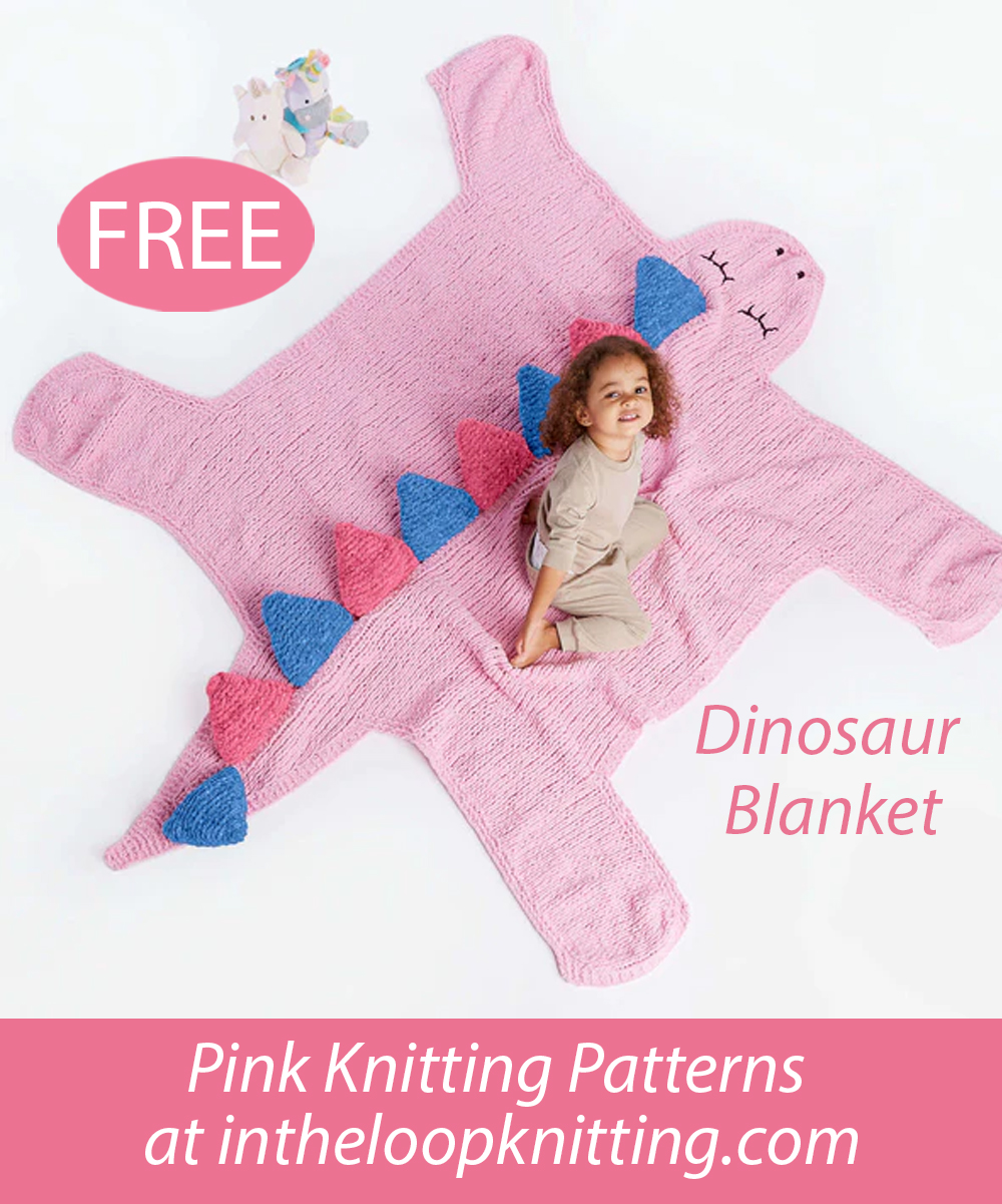 Free Pink Dino-Snores Dinosaur Knitting Pattern