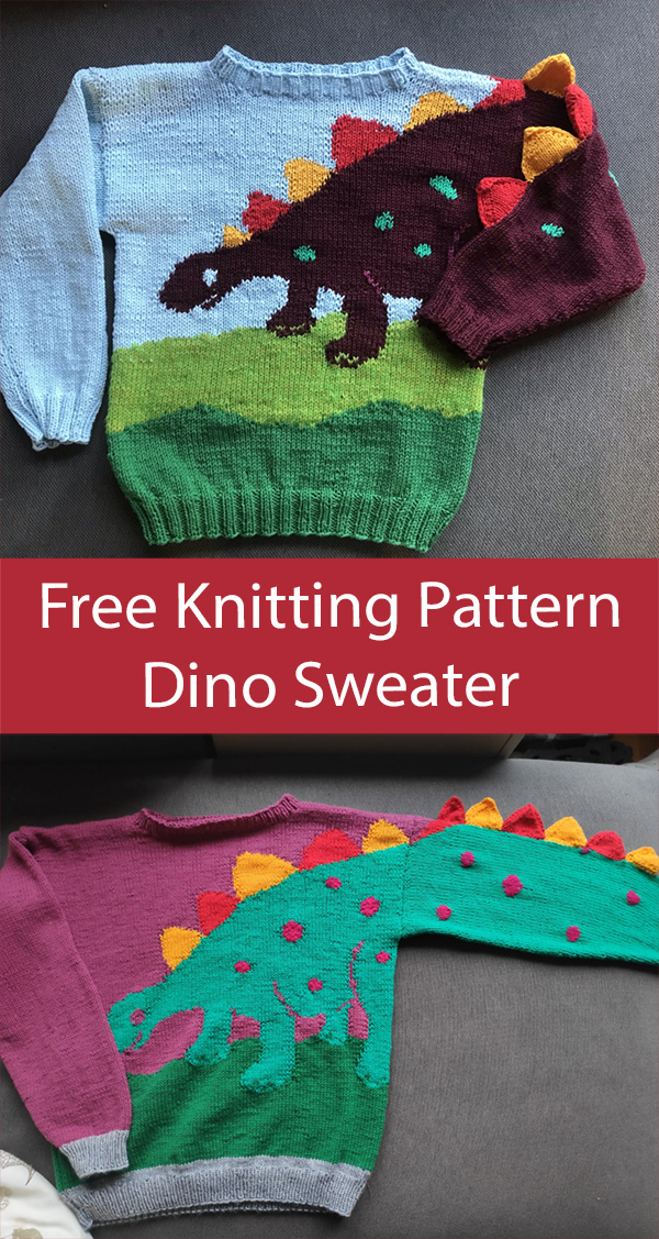 Free Knitting Pattern Dinosaur Sweaters Jumpers