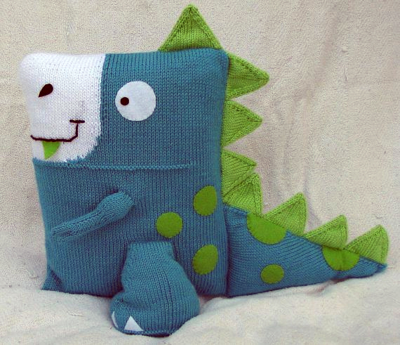 Dinosaur Pillow Knitting Pattern