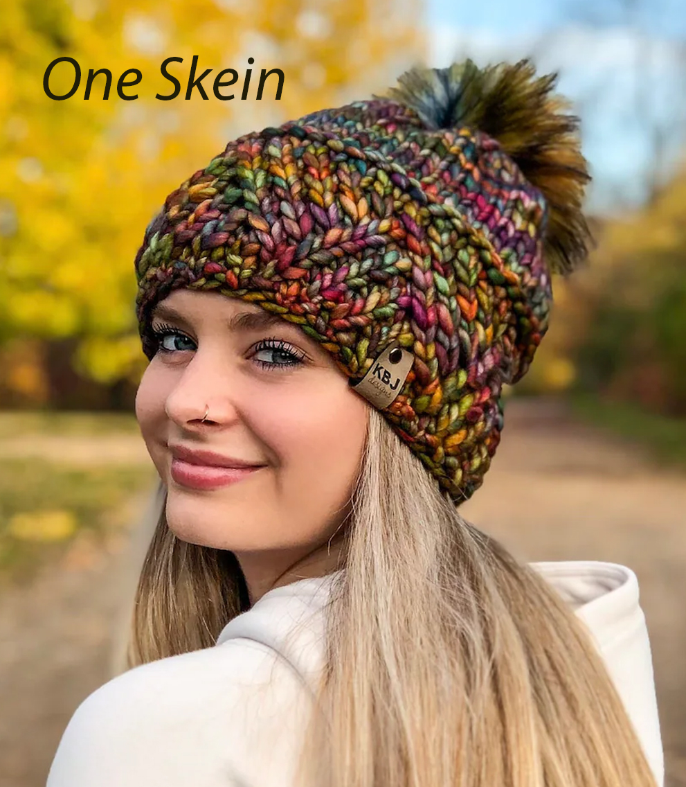 Divergence Beanie Knitting Pattern 1 Skein