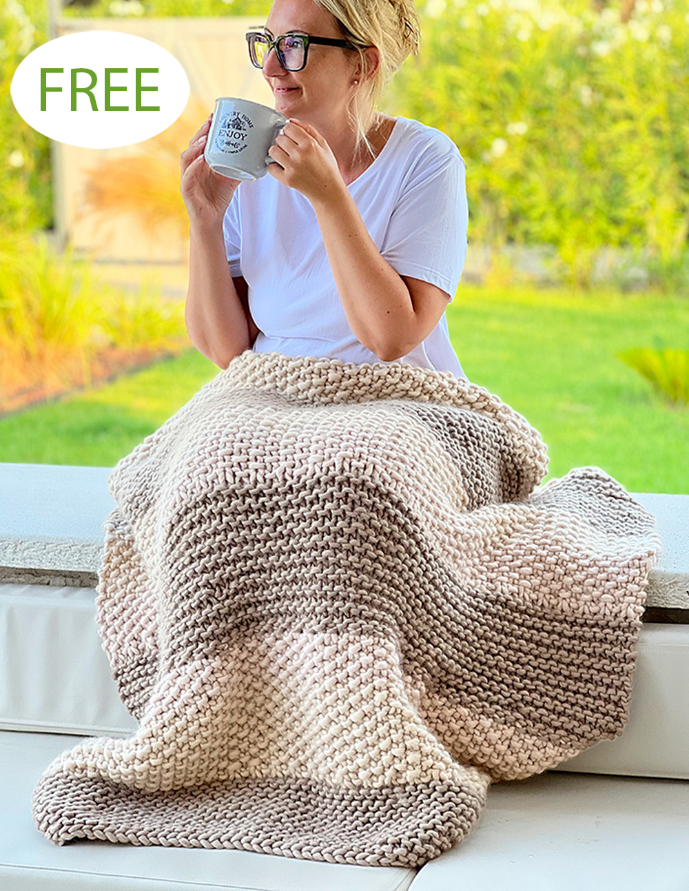 Free Knitting Pattern DIY Chunky Blanket