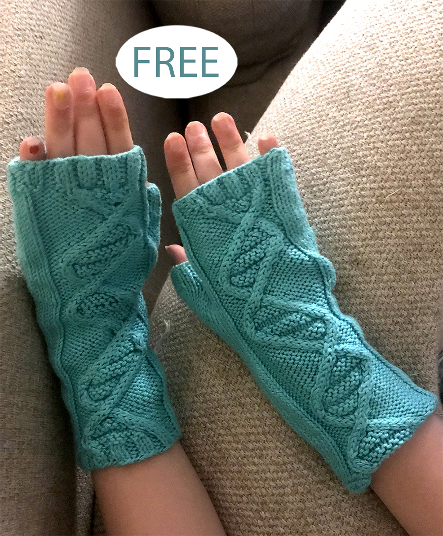 Free knitting pattern DNA Fingerless Mittens