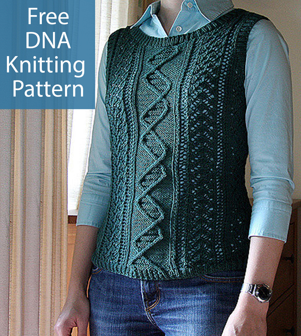 Free knitting pattern DNA Sweater Shell