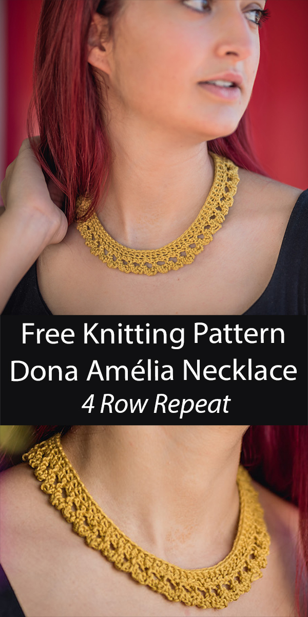 Free Necklace Knitting Pattern Dona Amélia Lace Collar