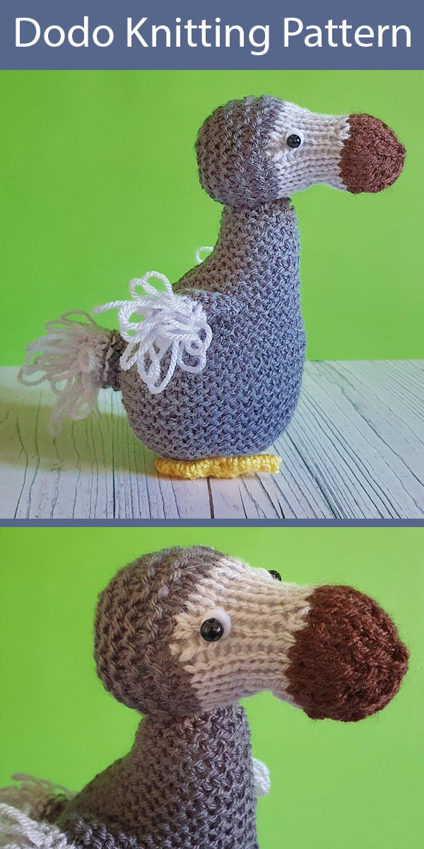 Knitting Pattern for Dora the Dodo Toy or $20 Kit