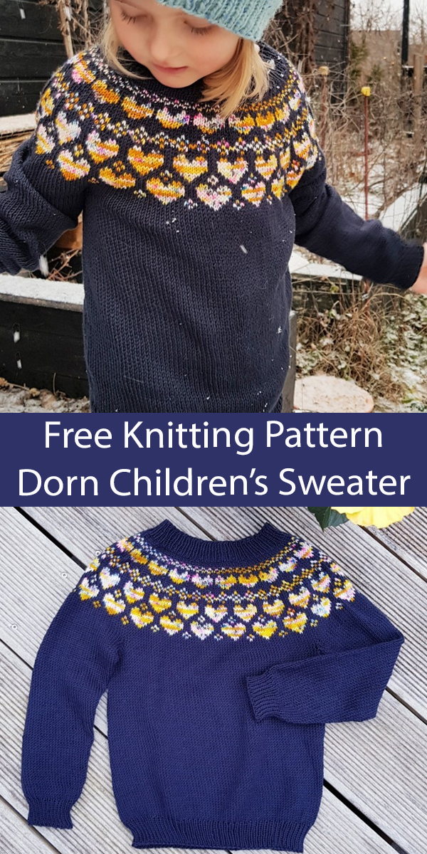Children’s Sweater Free Knitting Patterns Dorn Heart Children’s Pullover