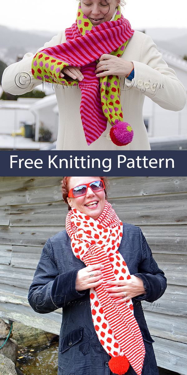 Scarf Free Knitting Pattern Dot The I Scarf