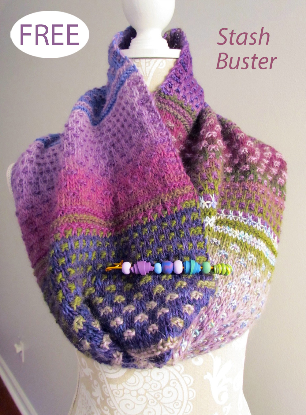 Free Dots and Dashes Cowl Knitting