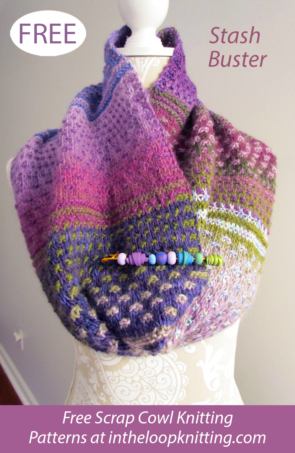 Free Dots and Dashes Cowl Knitting