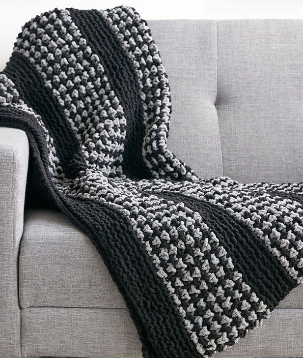 Free Knitting Pattern for Dots and Ridges Blanket
