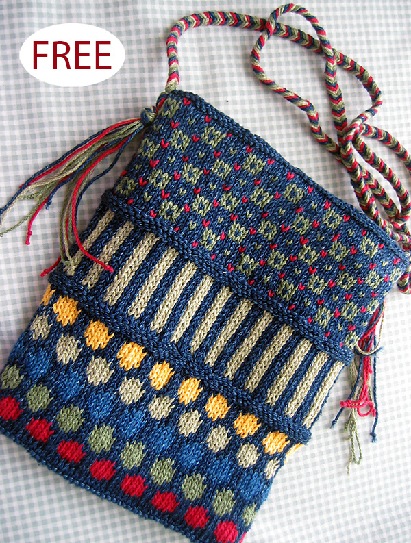 Free Purse Knitting Pattern Dots and Stripes Purse