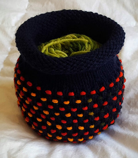 Free Knitting Pattern for Yarn Cozy Dotty Pot