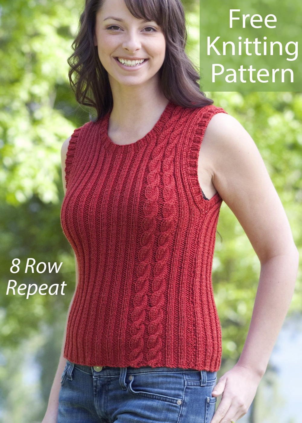 Free Double Cable Double Rib Top Knitting Pattern