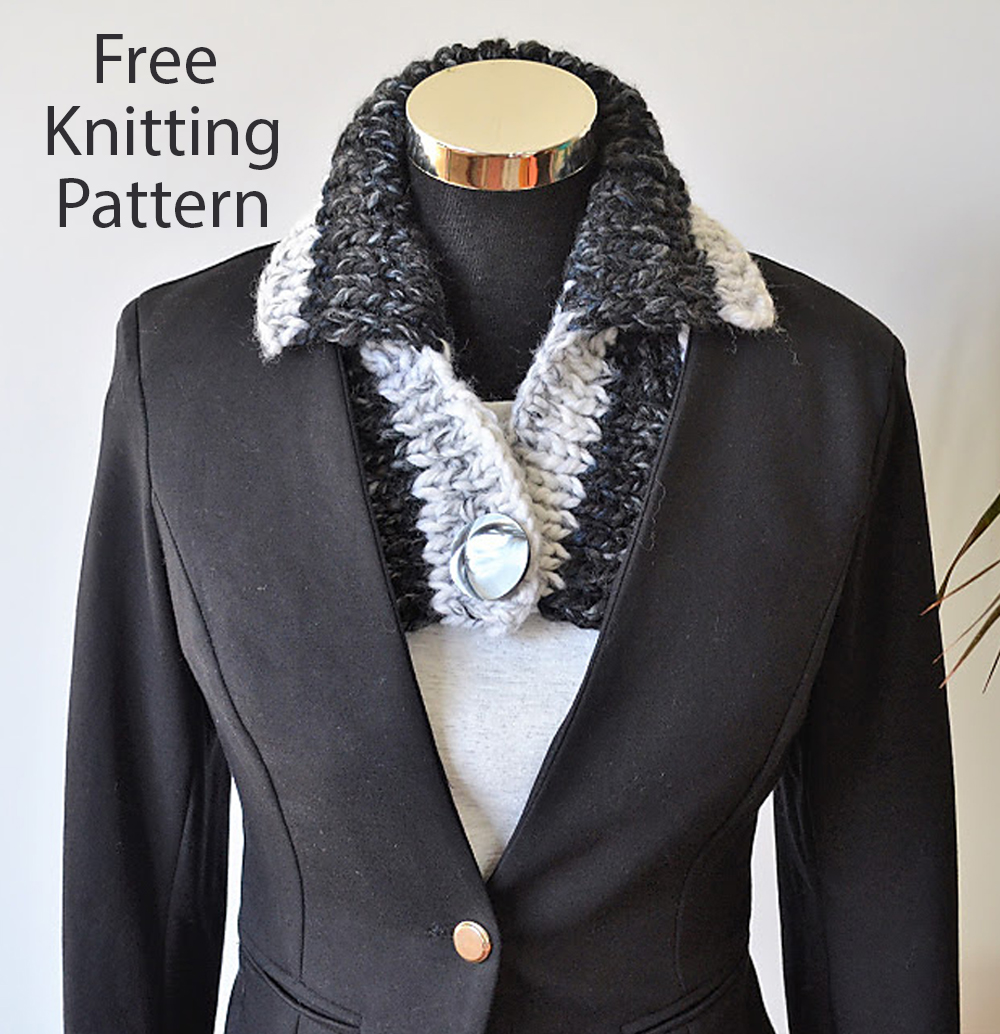 Free Double Collar Cowl Knitting Pattern 