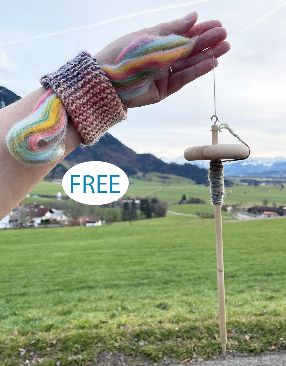 Free Bracelet Knitting Pattern Double Distaff Cuff Craft Tool 