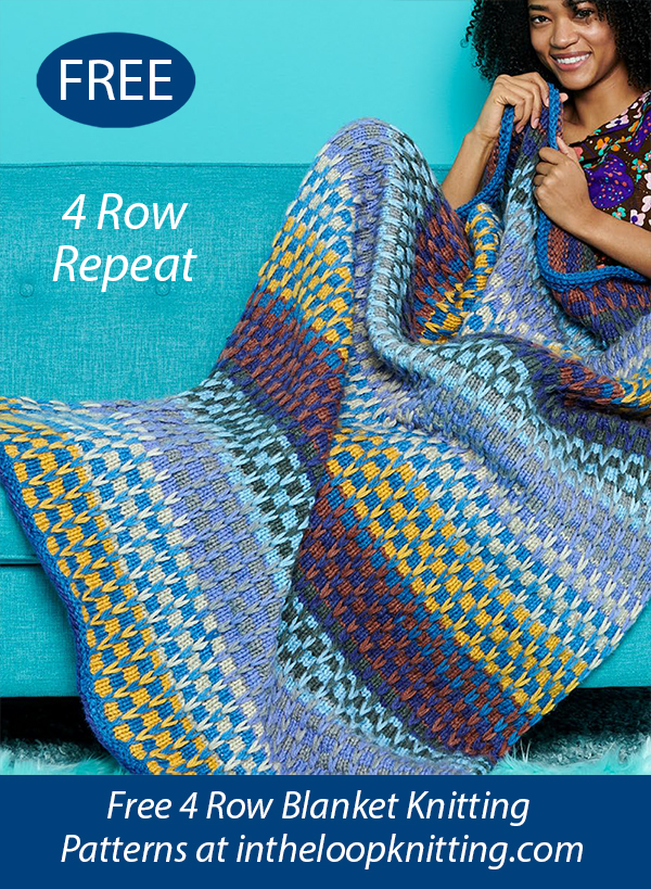Free Double the Stripe Blanket Knitting Pattern 4 Row Repeat