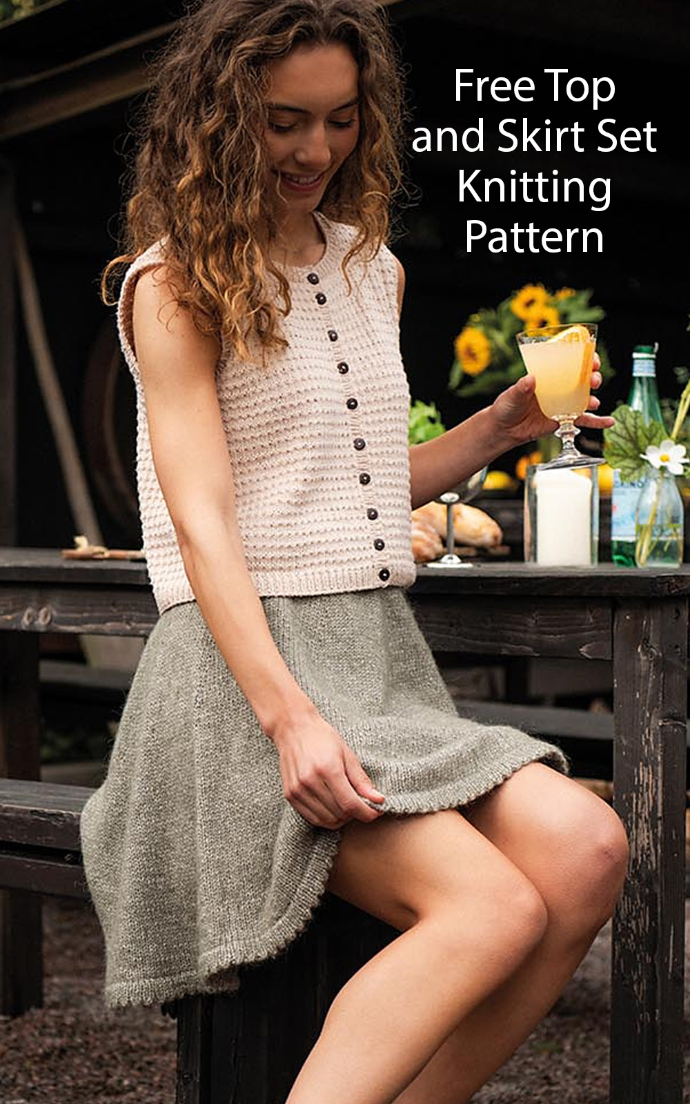 Marinière  Skirt and Top Knitting Pattern Set