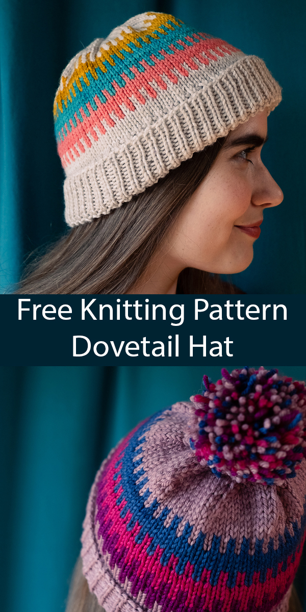 Dovetail Hat Free Knitting Pattern Stashbuster