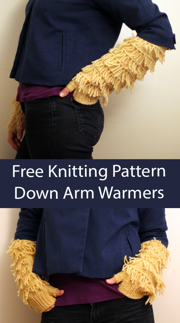 Mitts Free Knitting Pattern Down Arm Warmers