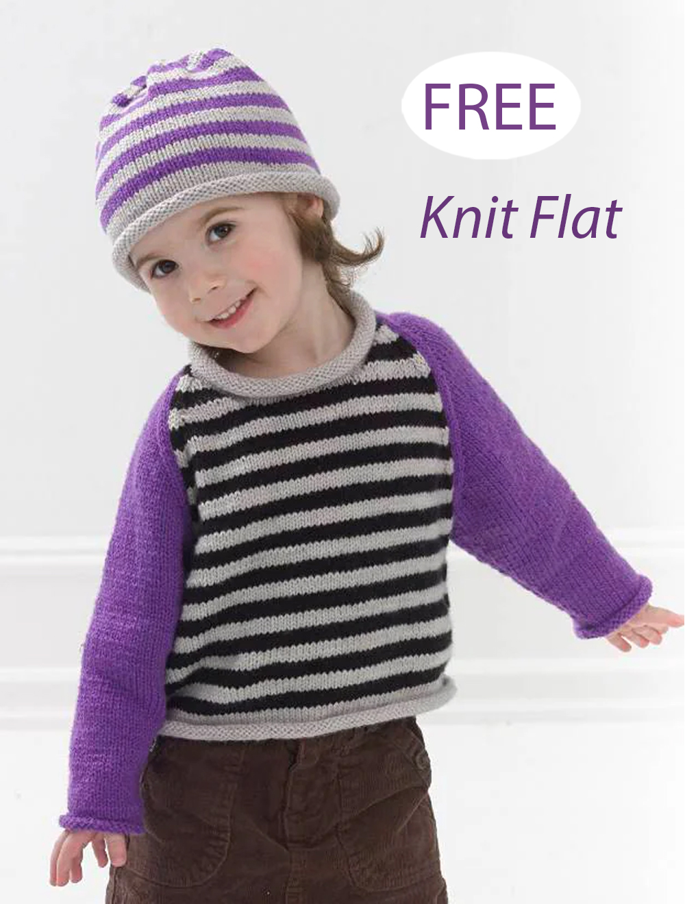 Downtown Baby Pullover And Hat Knitting Pattern Set