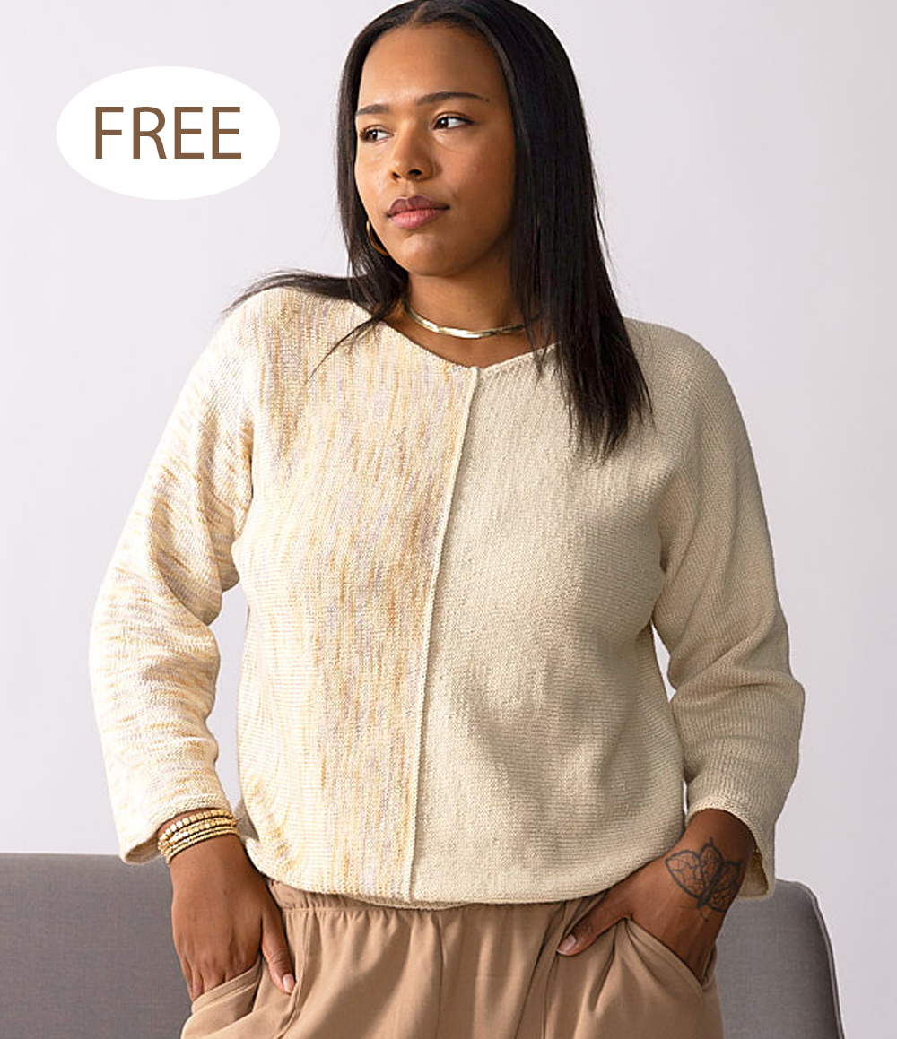 Draco Pullover Sweater Half and Half Knitting Pattern Set