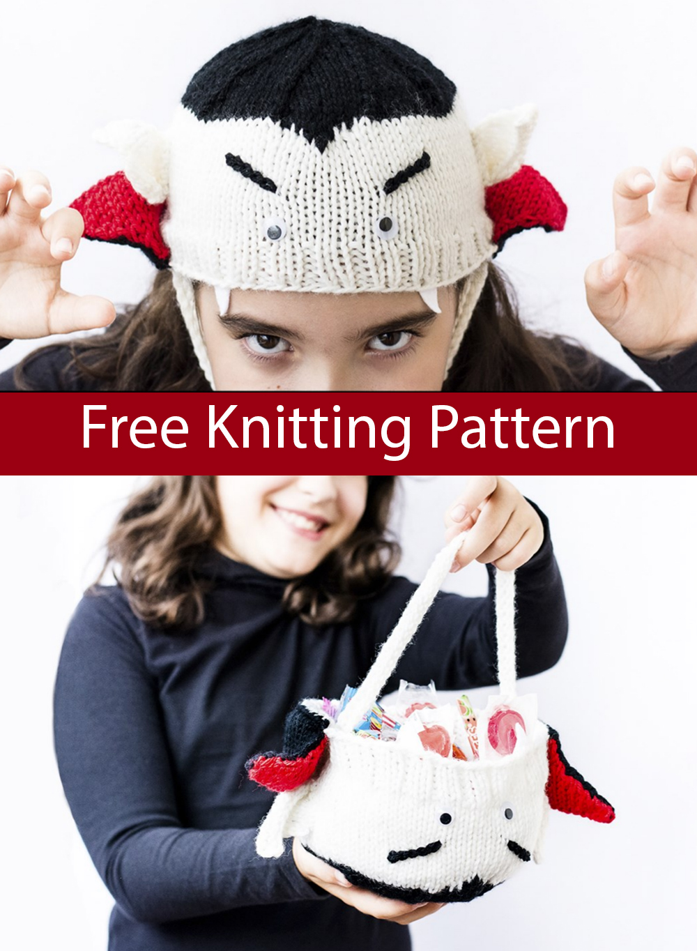 Free Dracula Hat-Bag Halloween Knitting Pattern