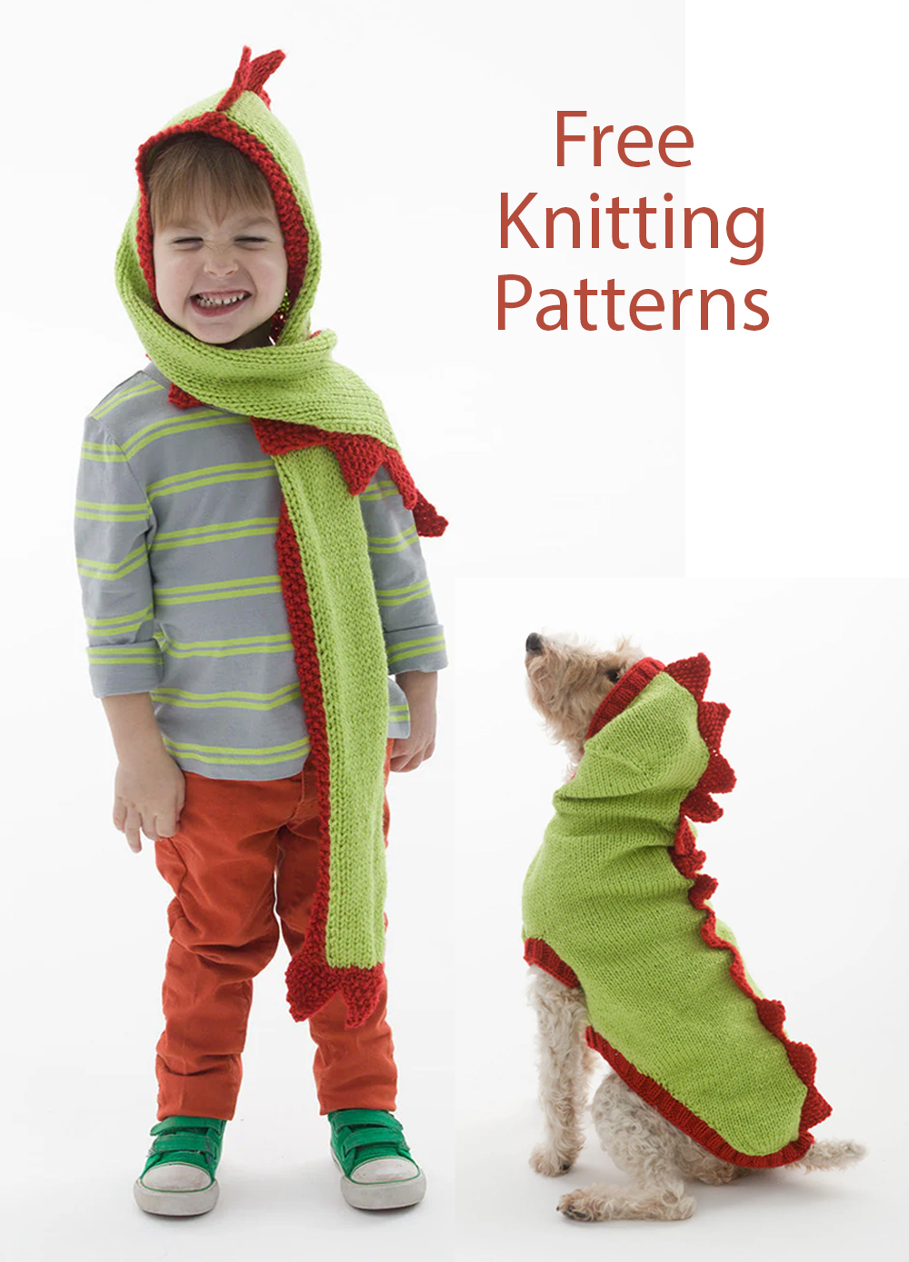 Free Knitting Pattern for Dragon Slayer Dog Sweater and Hood