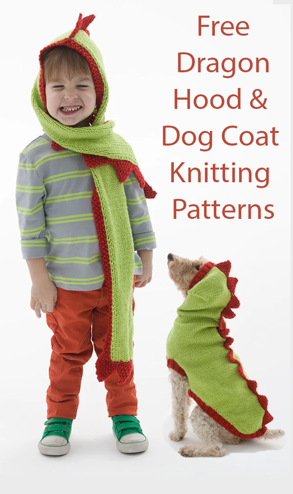 Dragon Hood and Dog Sweater Free Knitting Pattern