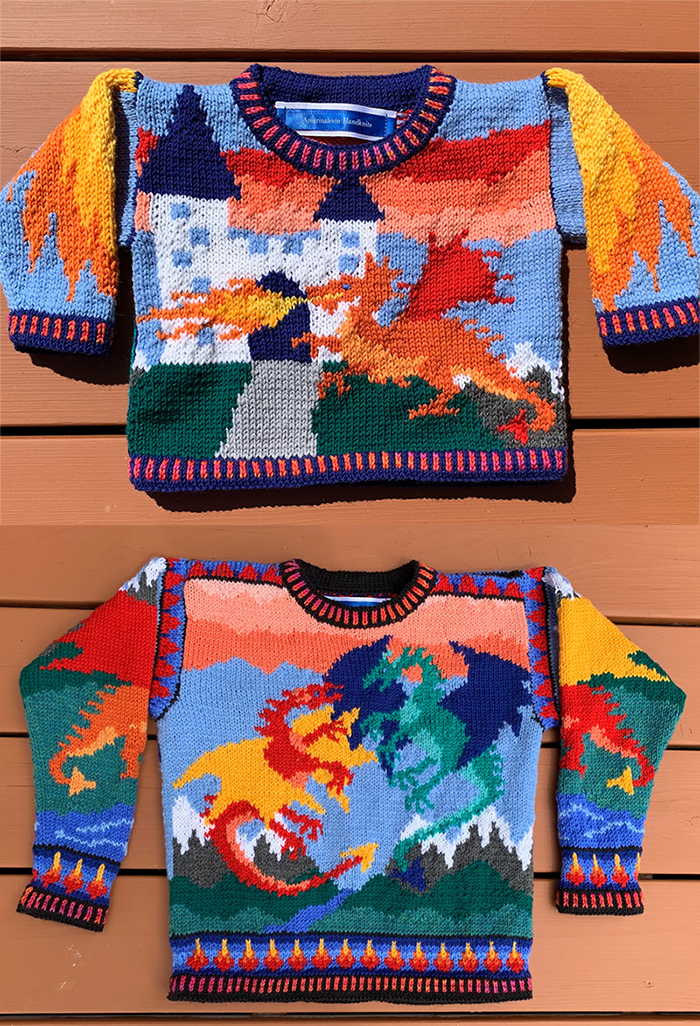 Knitting Pattern Dragon Sweaters