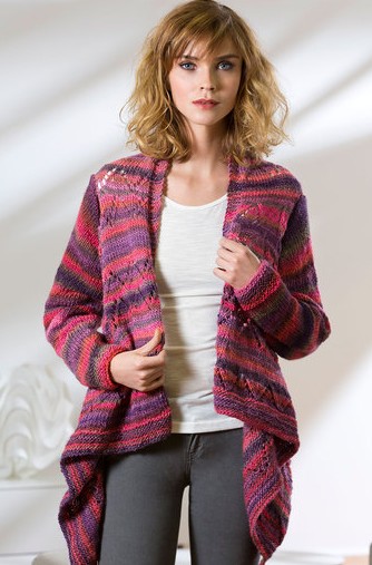 Free knitting pattern for Drape Front Cardigan and more draped sweater knitting patterns