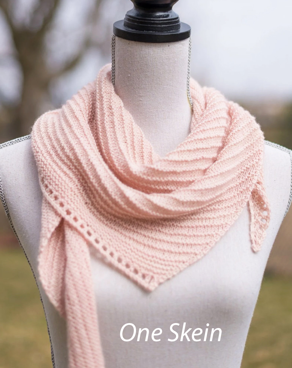 One Skein Dream Ridges Shawlette Knitting Pattern 