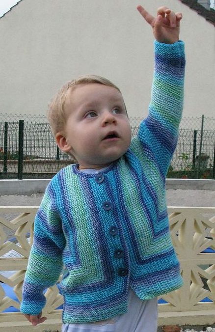Free Knitting Pattern for Baby Jacket in Garter Stitch